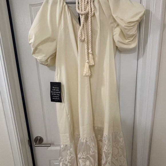 Tuckernuck Cream Cotton Lace Juniper Dress - Picture 3 of 5